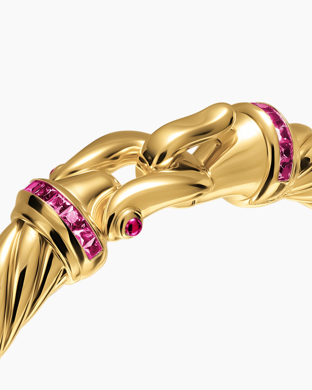 Womens Cablespira Flex Buckle Bracelet in 18K Yellow Gold, 9mm