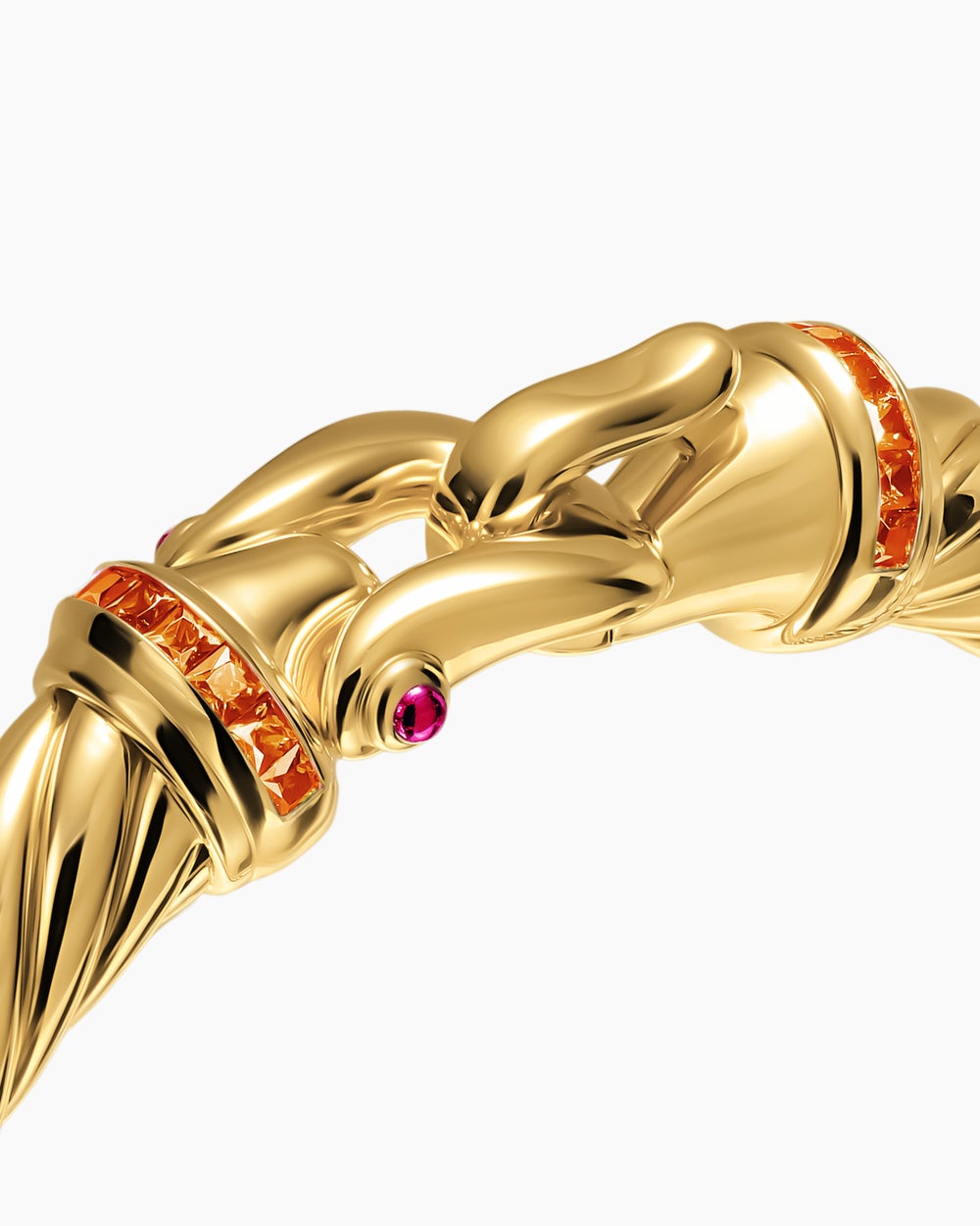 Womens Cablespira Flex Buckle Bracelet in 18K Yellow Gold, 9mm