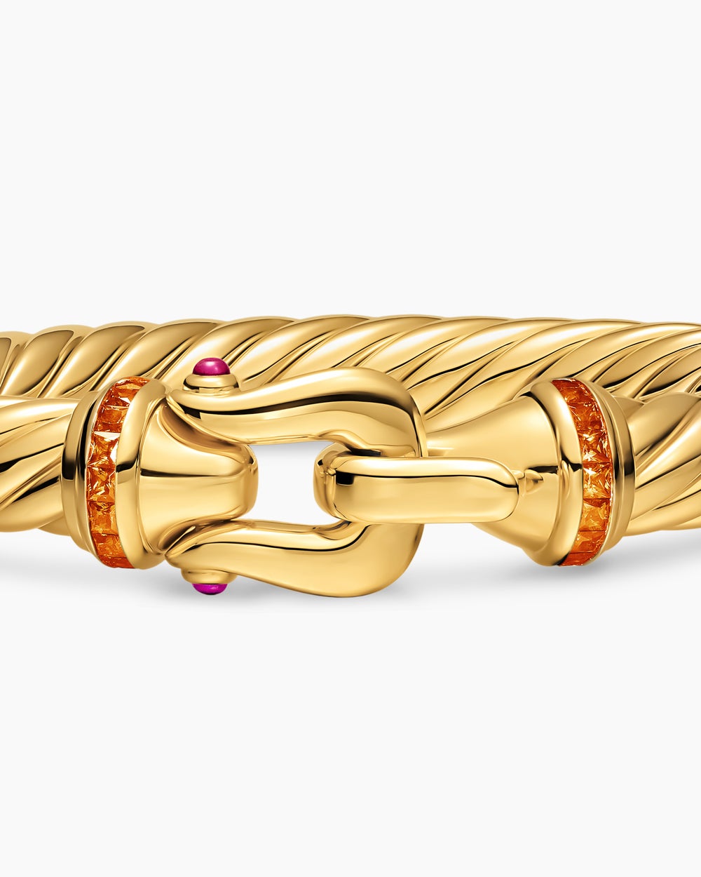Womens Cablespira Flex Buckle Bracelet in 18K Yellow Gold, 9mm