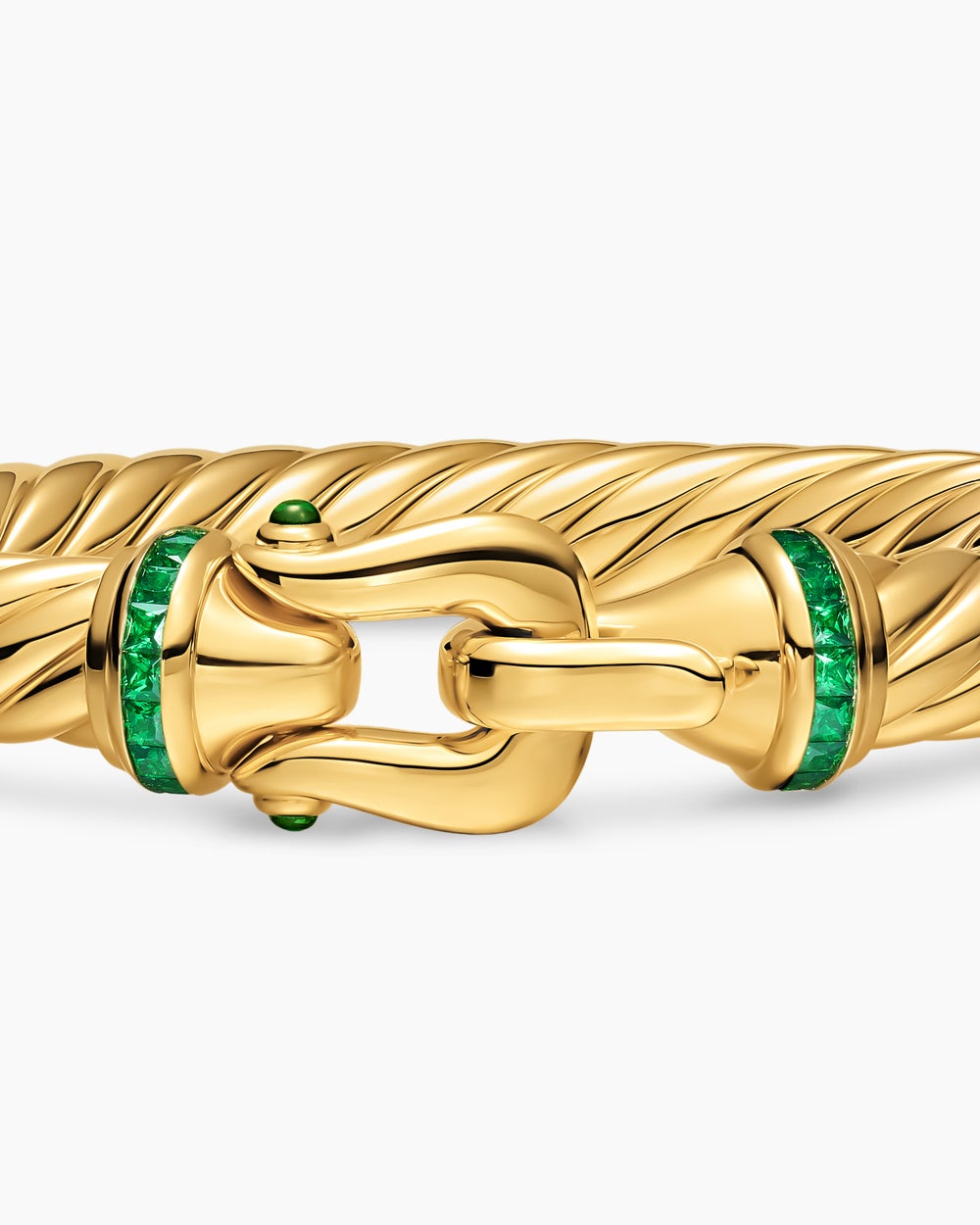 Womens Cablespira Flex Buckle Bracelet in 18K Yellow Gold, 9mm