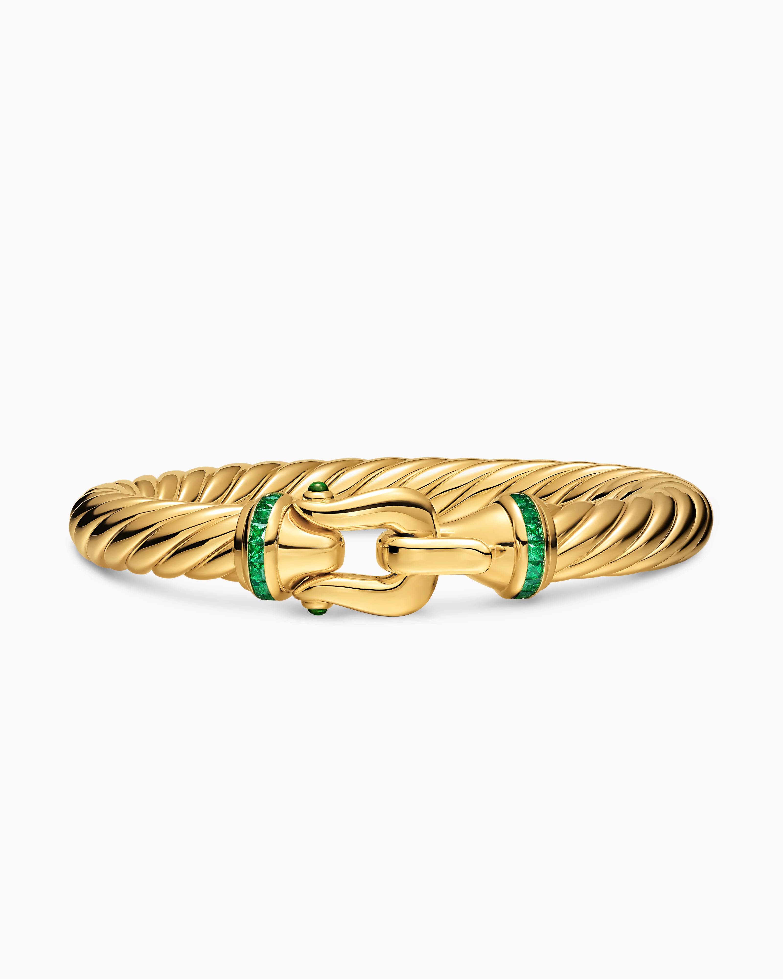 Womens Cablespira Flex Buckle Bracelet in 18K Yellow Gold, 9mm