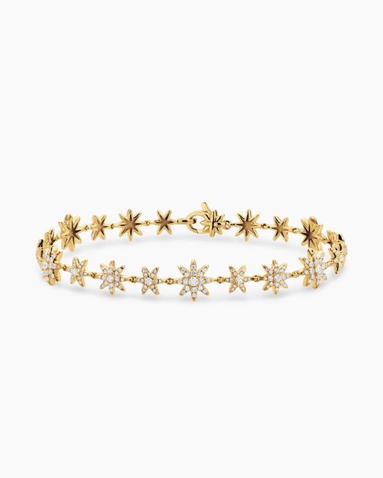 Petite Starburst Tennis Bracelet in 18K Yellow Gold with Diamonds, 8.2mm