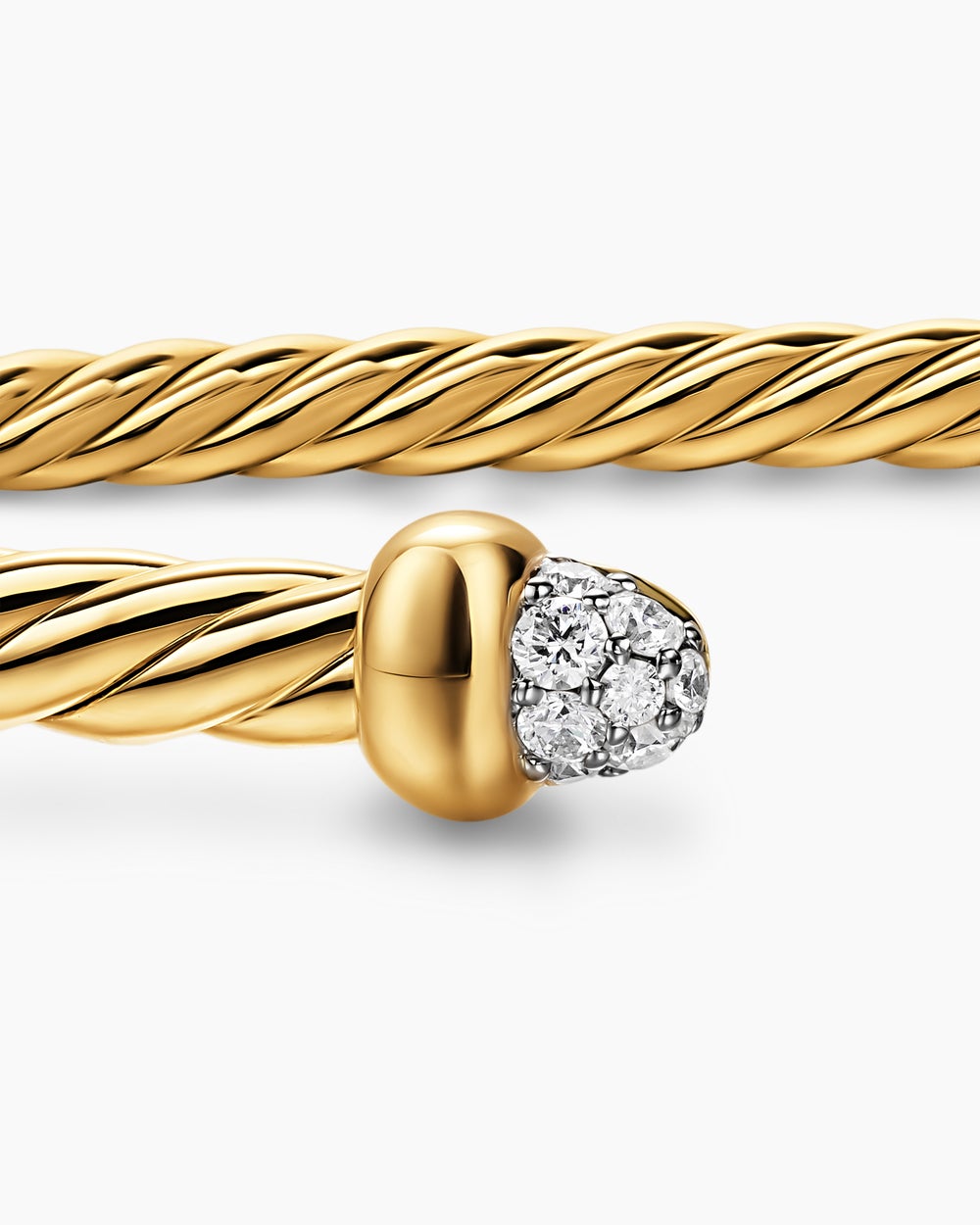 Bracelet Micro Cablespira® Flex en or jaune 18 carats avec dômes en Diamants sertis en pavé, 2,6 mm femmes
