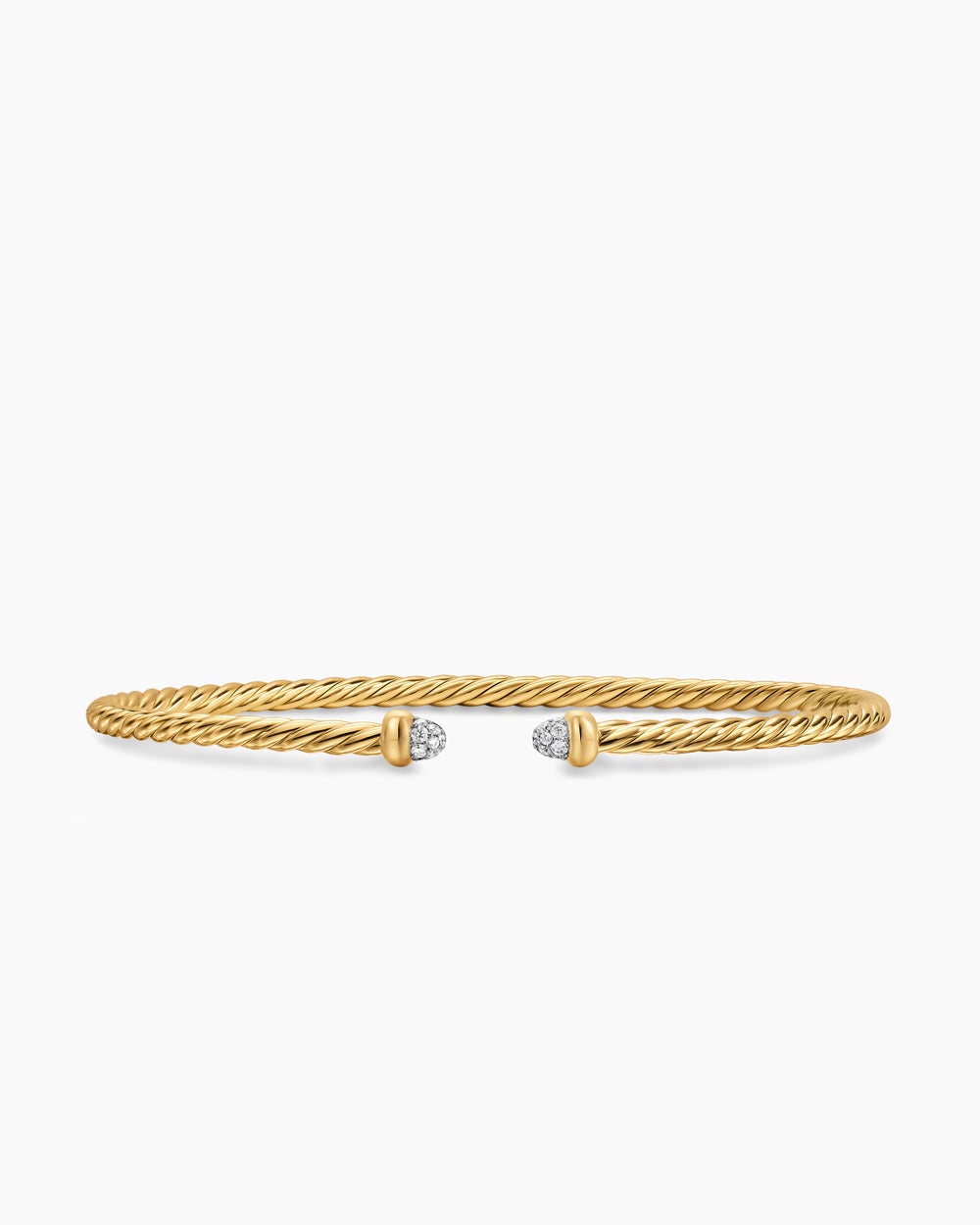 Bracelet Micro Cablespira® Flex en or jaune 18 carats avec dômes en Diamants sertis en pavé, 2,6 mm femmes