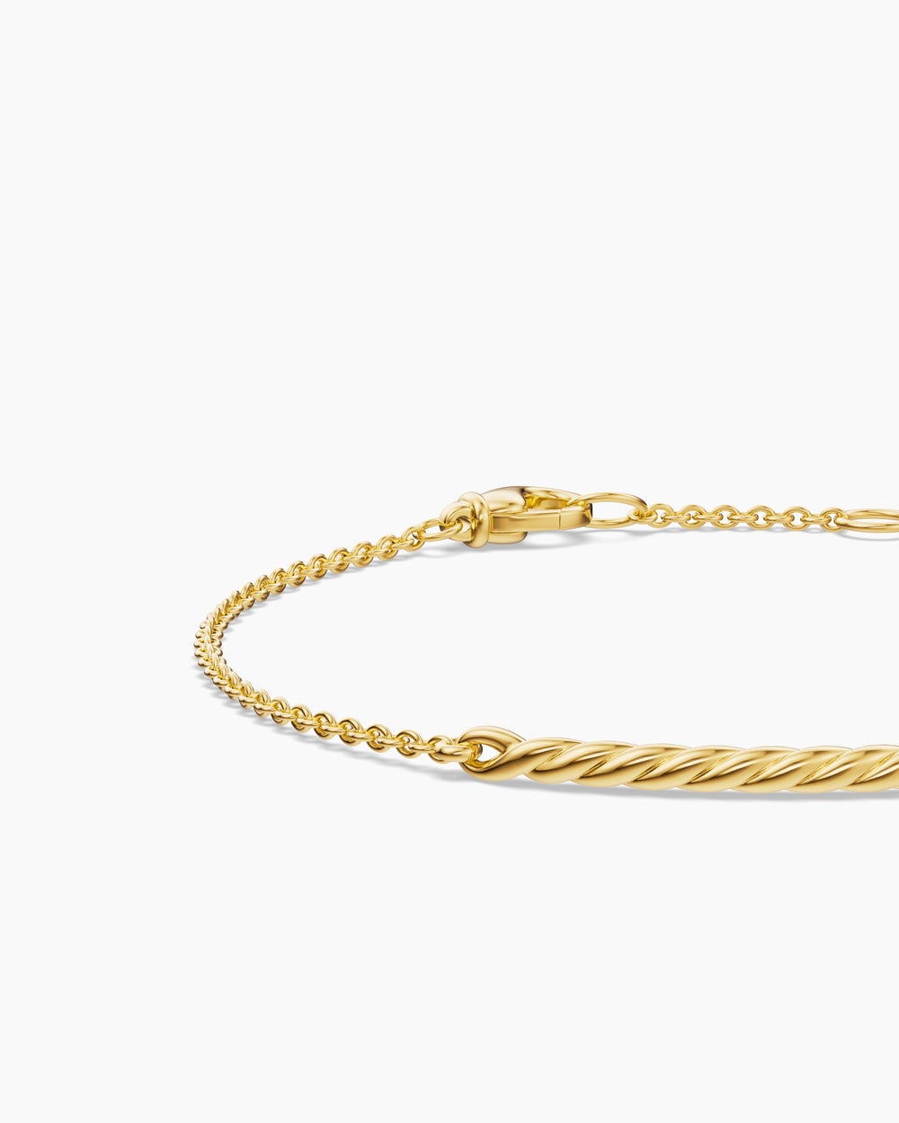 Bracelet chaîne à barre Sculpted Cable en or jaune 18 carats, 2 mm femmes