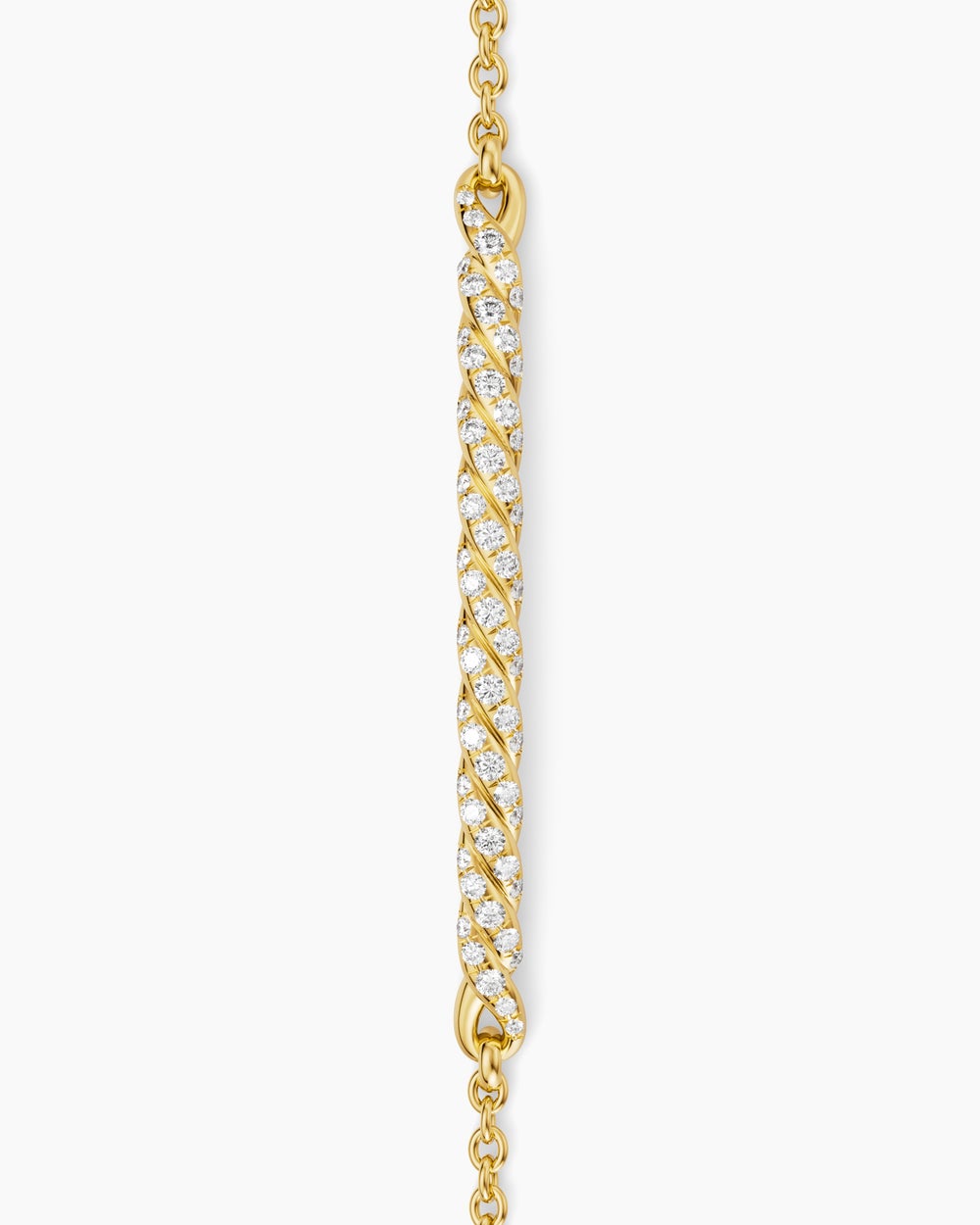 Bracelet chaîne à barre Sculpted Cable en or jaune 18 carats avec diamants, 2 mm femmes