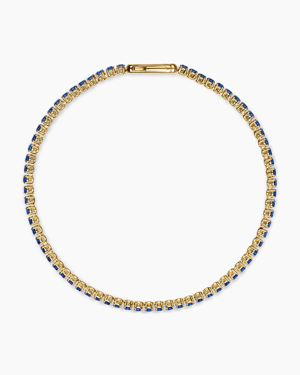 Bracelet Mini Tennis en or jaune 18 carats avec saphirs bleus, 2 mm femme