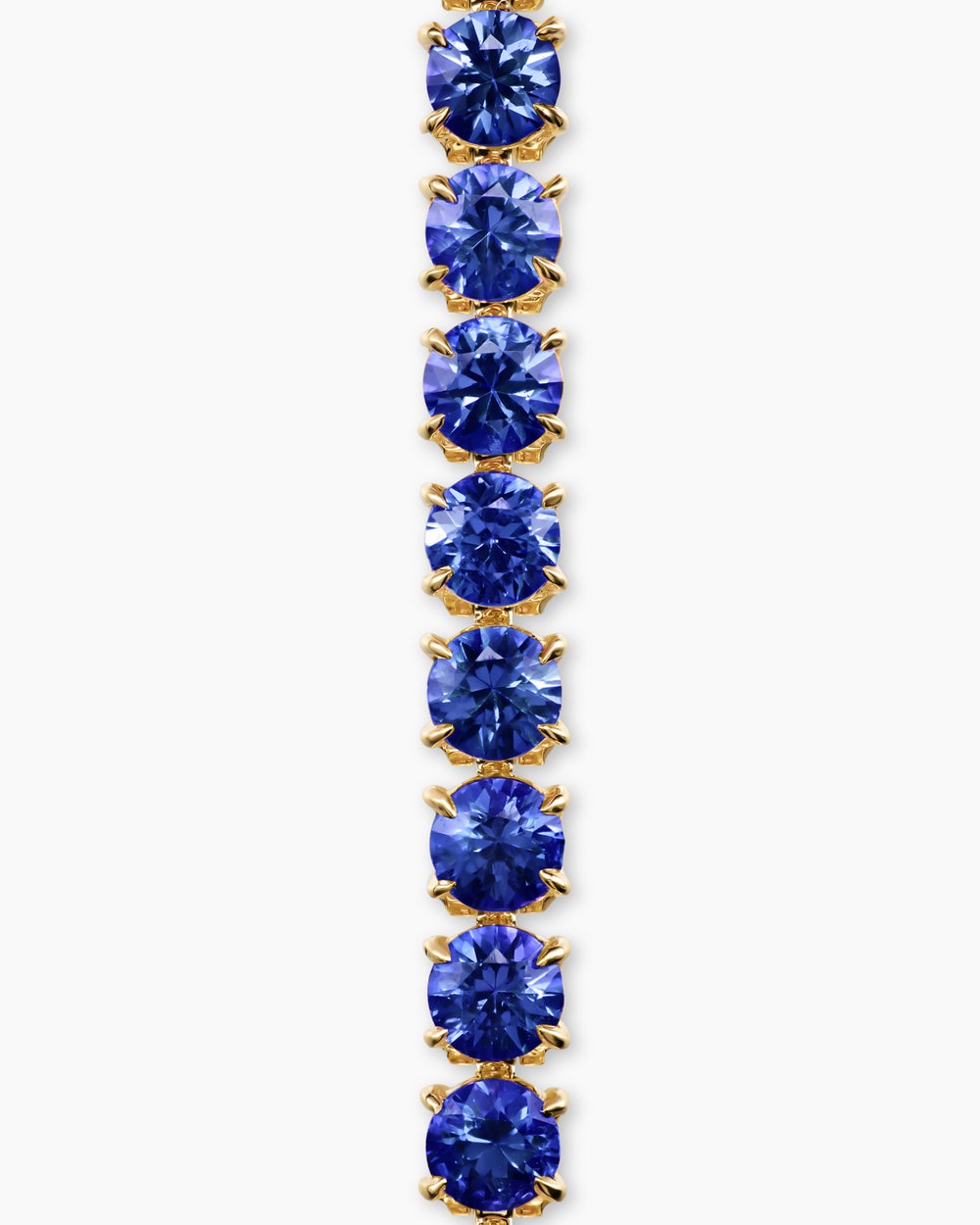 Bracelet Mini Tennis en or jaune 18 carats avec saphirs bleus, 2 mm femme