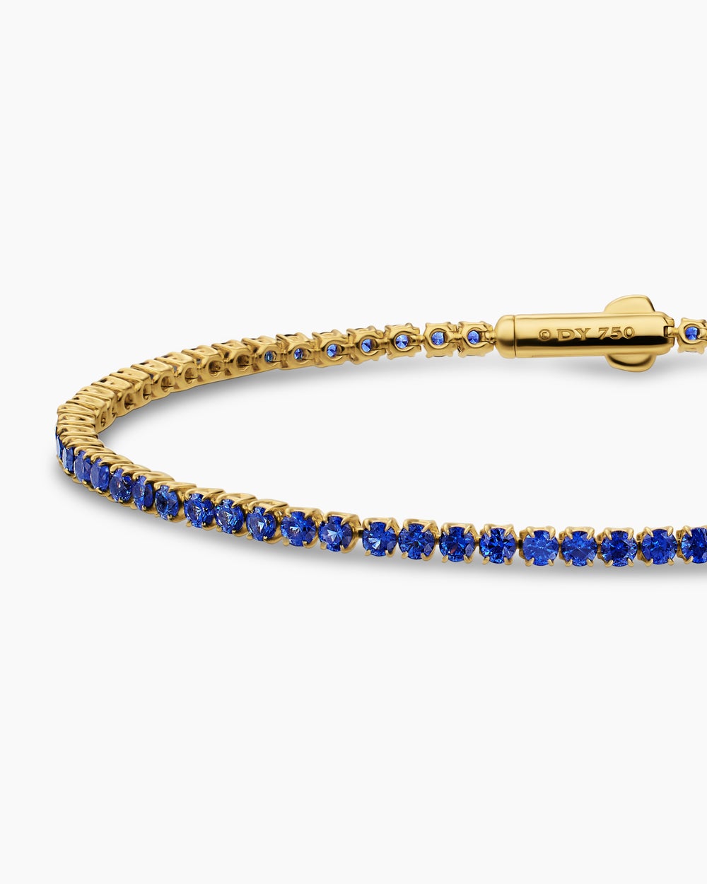 Bracelet Mini Tennis en or jaune 18 carats avec saphirs bleus, 2 mm femme