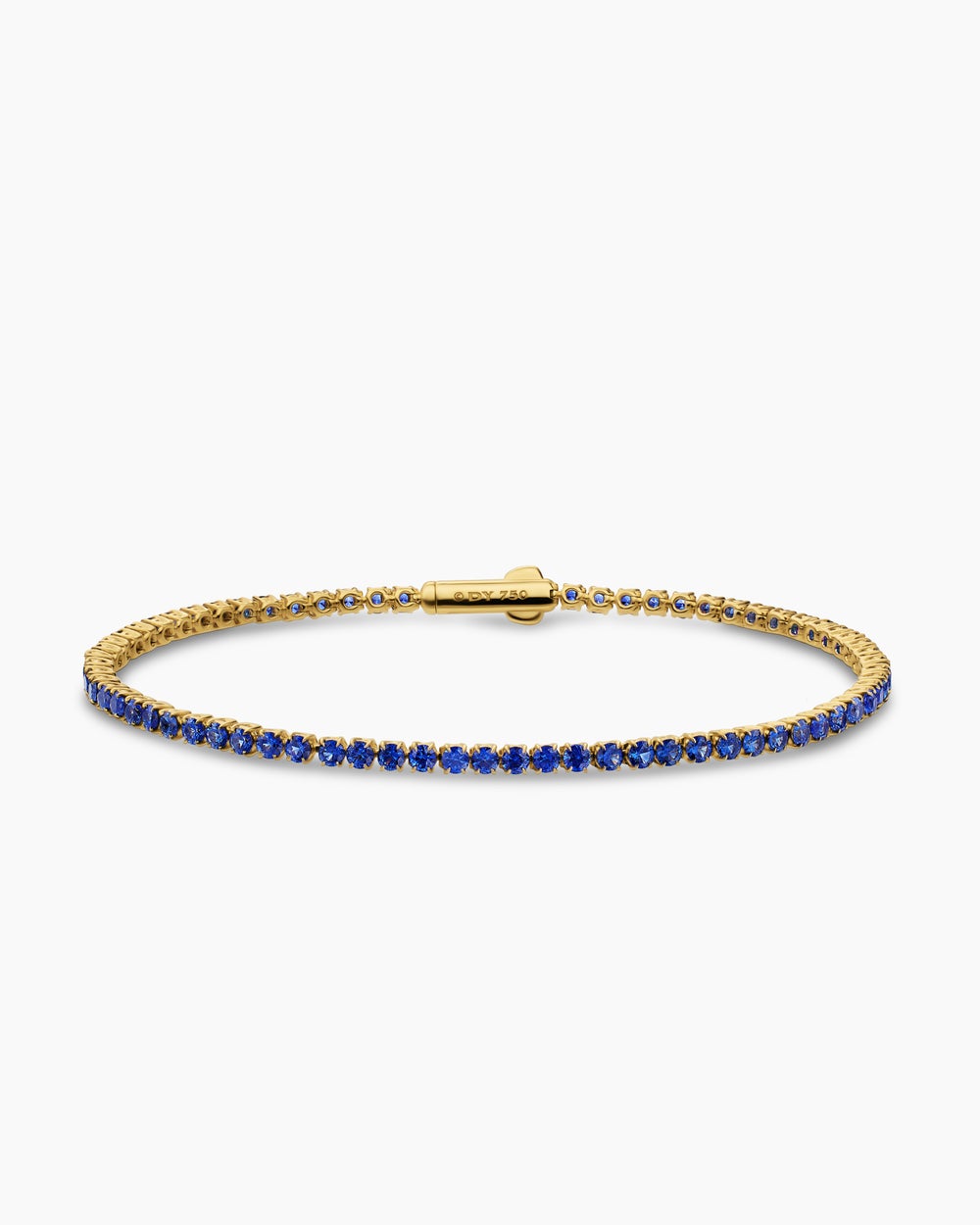 Bracelet Mini Tennis en or jaune 18 carats avec saphirs bleus, 2 mm femme