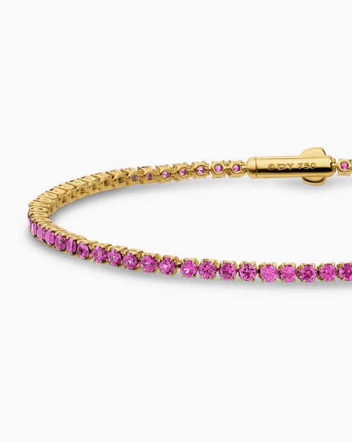 Womens Mini Tennis Bracelet in 18K Yellow Gold, 2mm