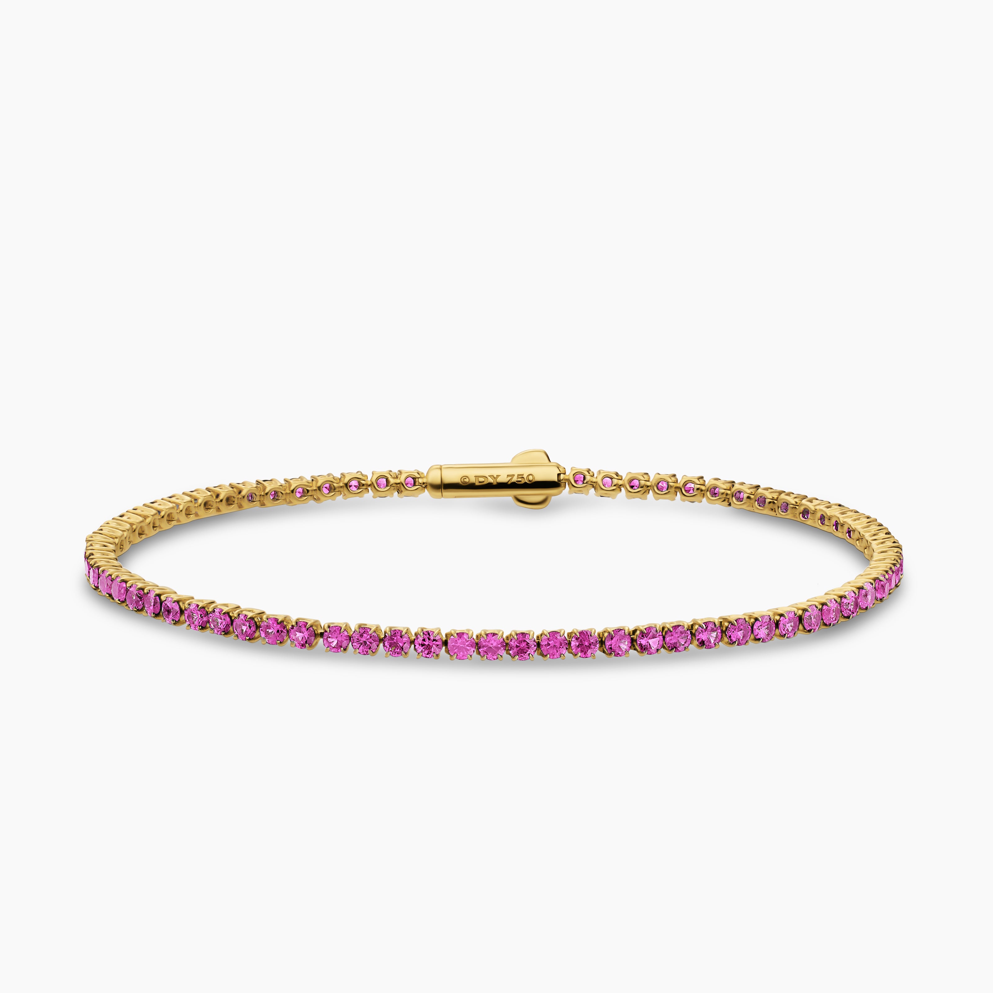 Womens Mini Tennis Bracelet in 18K Yellow Gold, 2mm