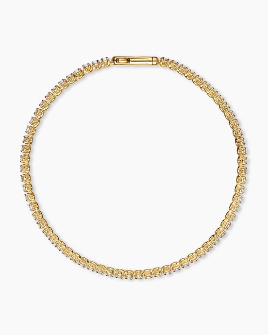 Mini Tennis Bracelet in 18K Yellow Gold with Diamonds, 2mm