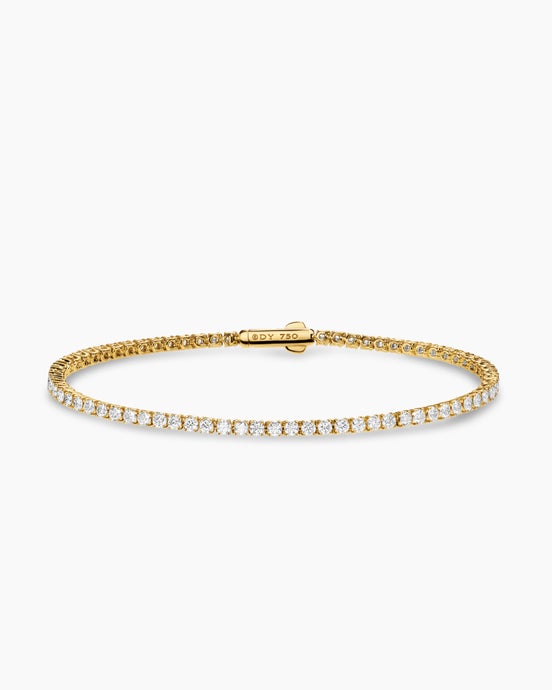 Mini Tennis Bracelet in 18K Yellow Gold with Diamonds, 2mm