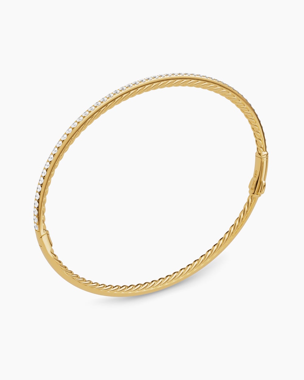 Micro bracelet à pavé en or jaune 18 carats avec diamants, 2 mm femmes