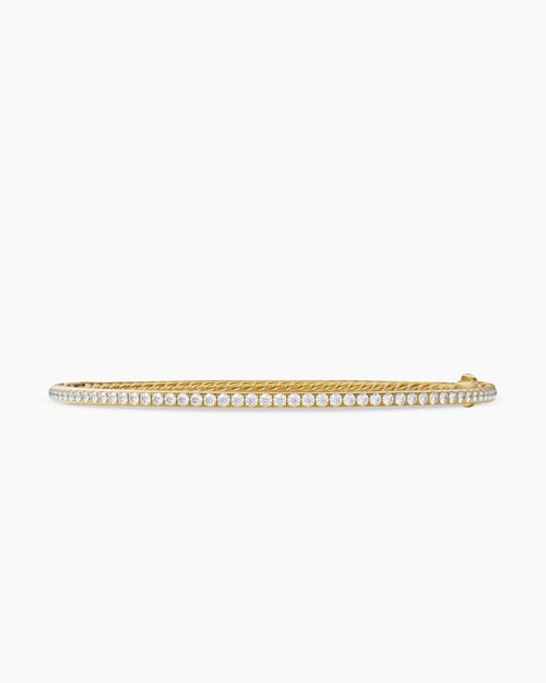 Womens Micro Pavé Bracelet in 18K Yellow Gold with Diamonds, 2mm