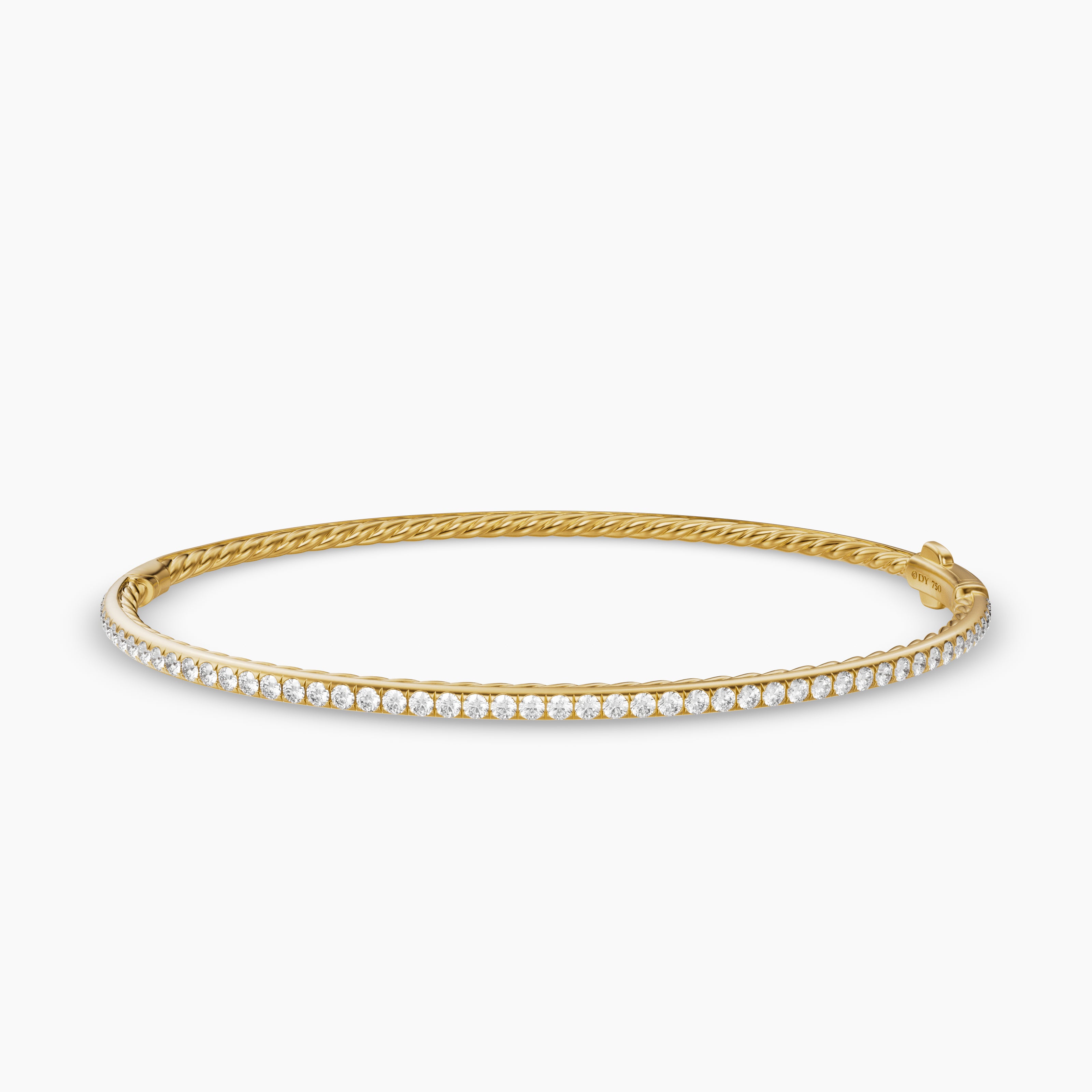 Womens Micro Pav&eacute; Bracelet in 18K Yellow Gold with Diamonds, 2mm