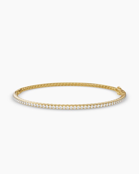 Micro Pavé Bracelet in 18K Yellow Gold with Diamonds, 2mm