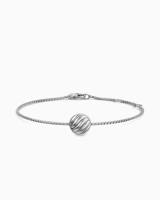 Sculpted Cable Center Station Chain Bracelet in Sterling Silver, 10mm
