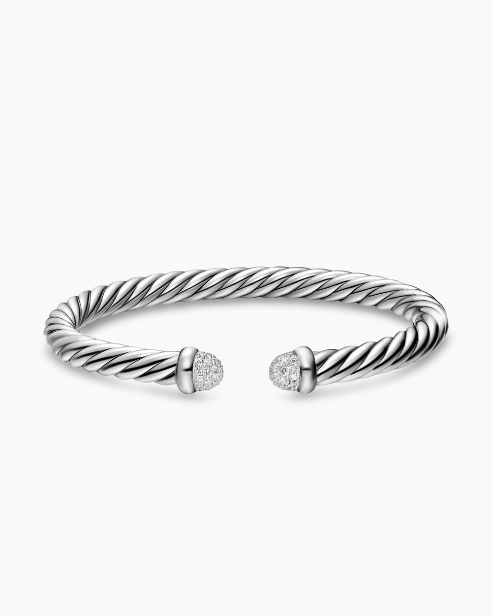 Bracelet Cable Flex en argent sterling avec dômes sertis en pavé, 6 mm femmes