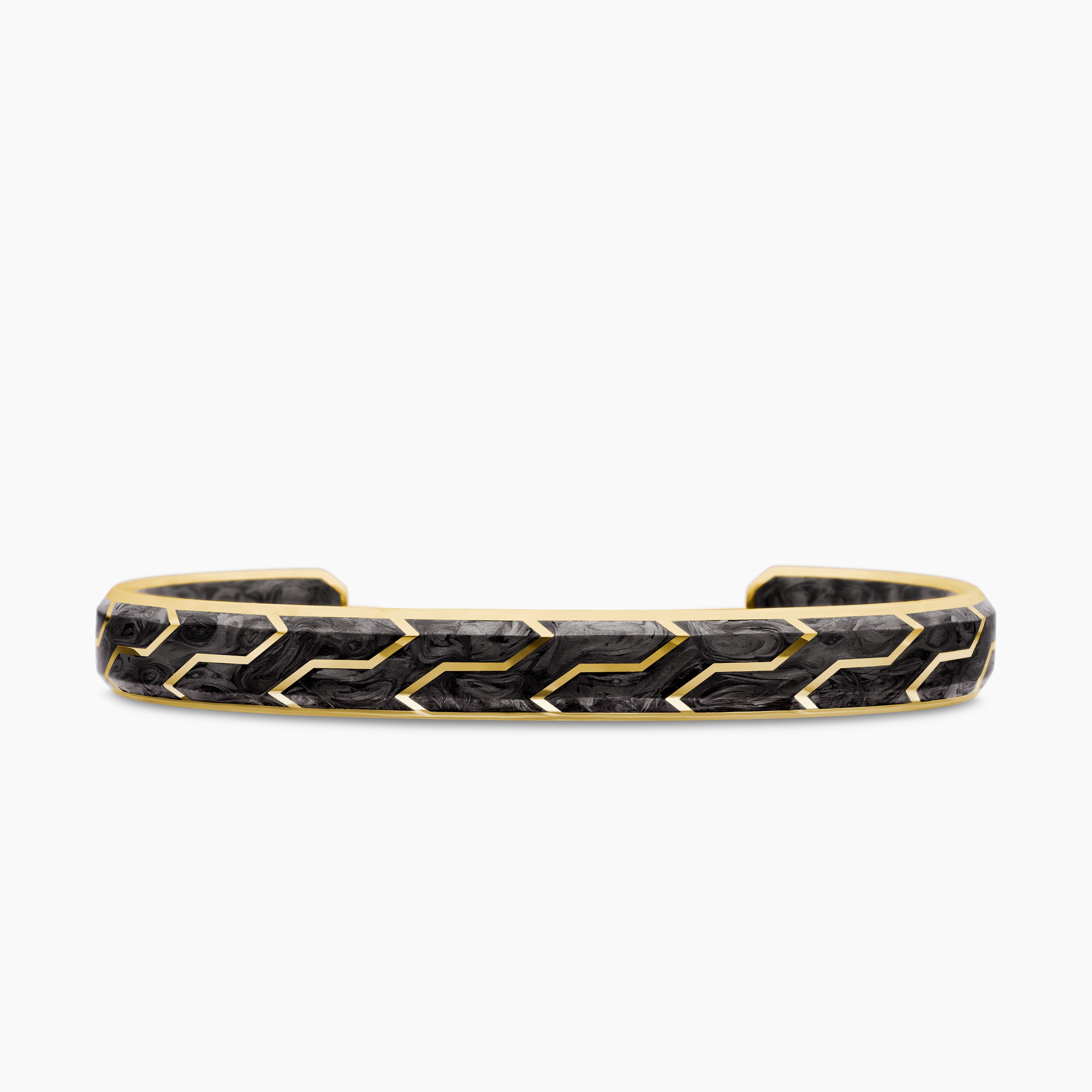 Mens Streamline Cuff Bracelet in 18K Yellow Gold, 8.5mm
