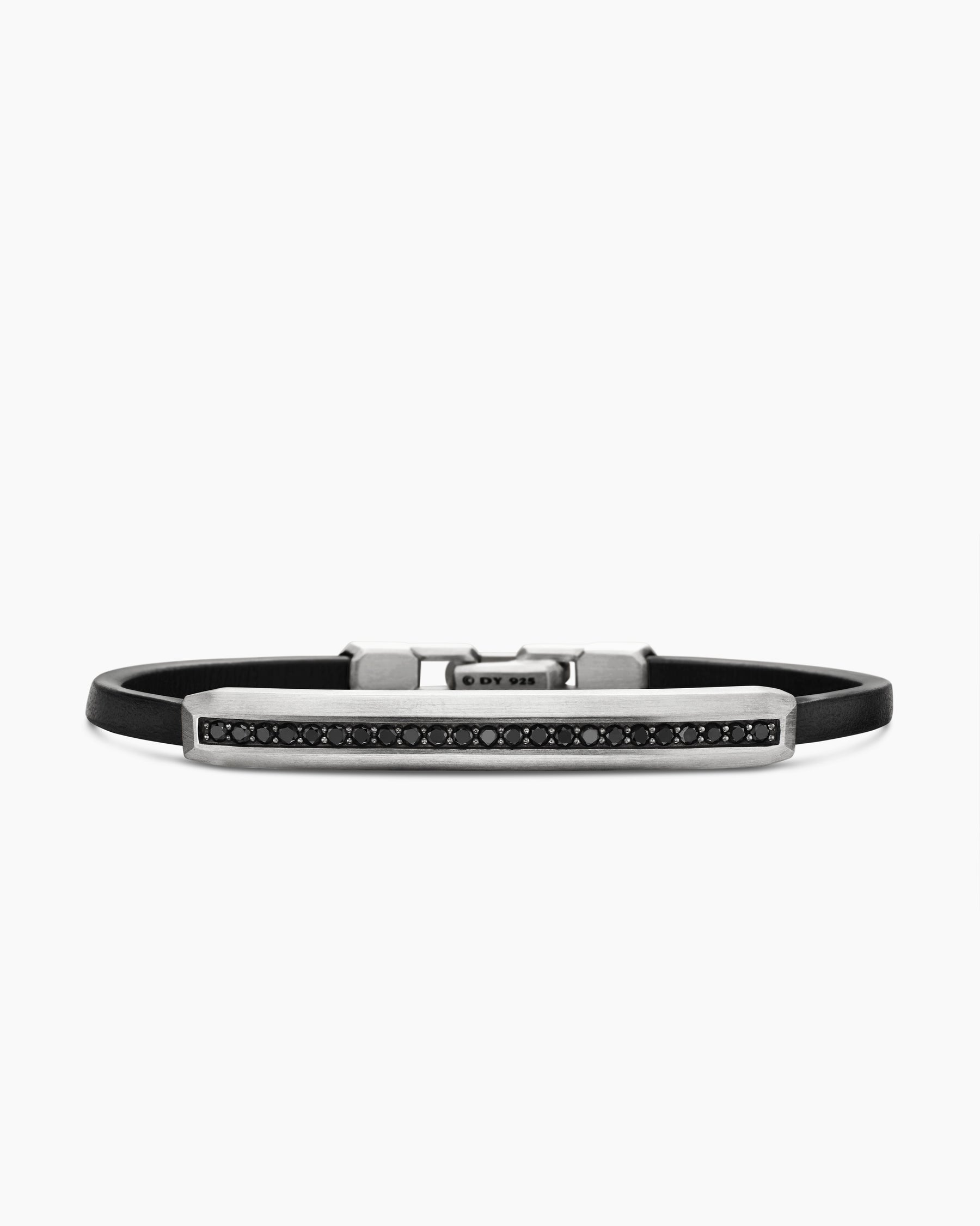 DAVID YURMAN Streamline Double Wrap Black Leather Bracelet