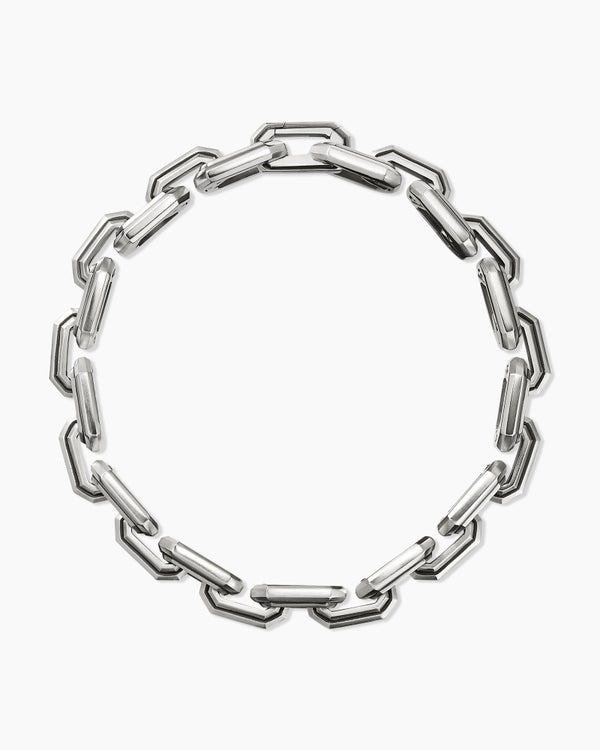 Bracelet à maillons plats Faceted en argent sterling, 11 mm