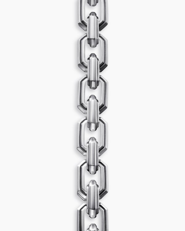 Bracelet à maillons plats Faceted en argent sterling, 11 mm