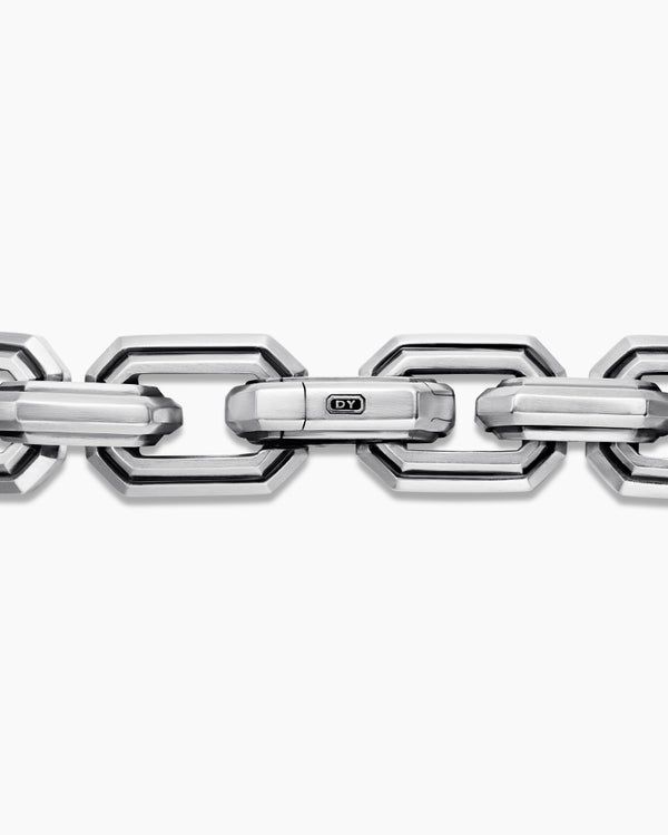 Bracelet à maillons plats Faceted en argent sterling, 11 mm