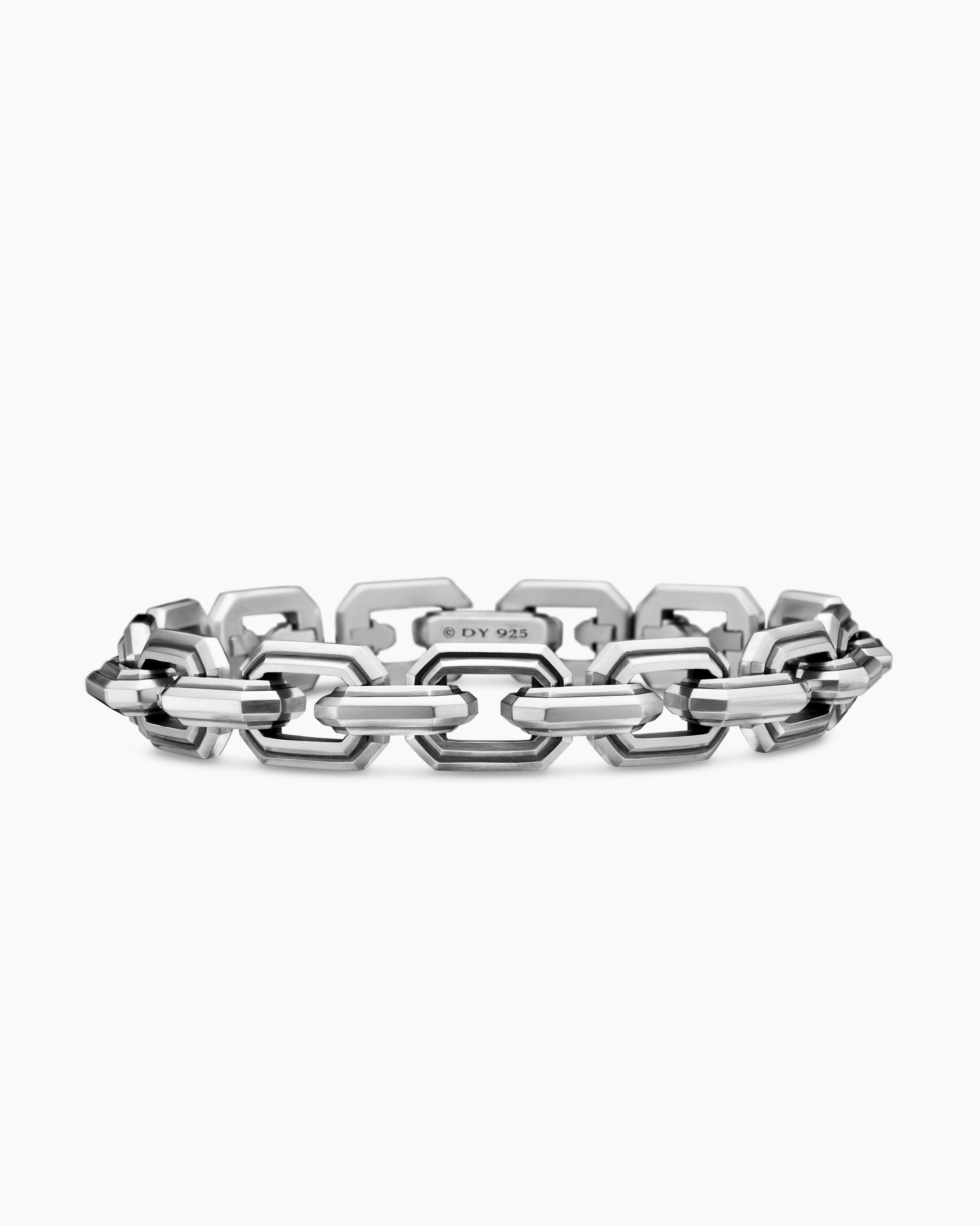 8.5 in Mens Sterling Silver Link Bracelet (11mm)