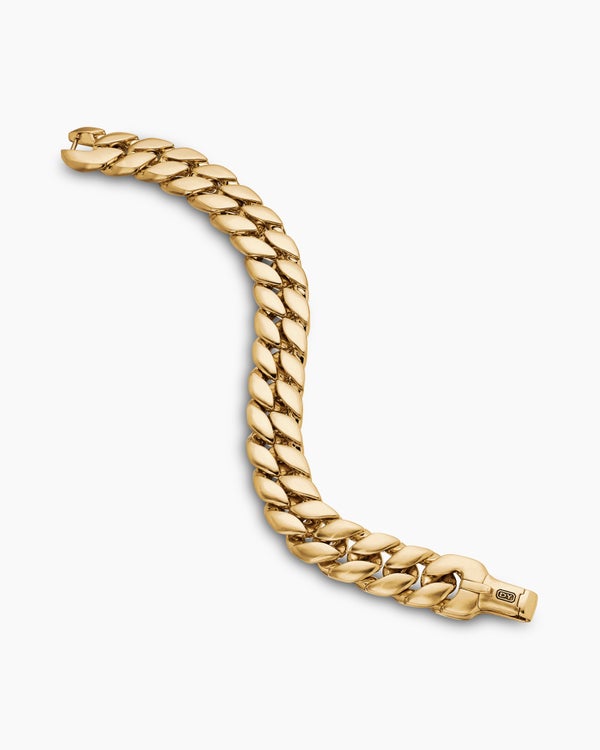 Curb Chain Bracelet in 18K Yellow Gold, 14.5mm