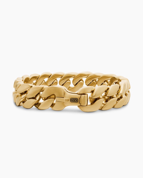 Curb Chain Bracelet in 18K Yellow Gold, 14.5mm