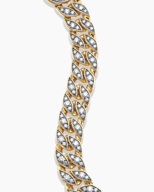 Mens Curb Chain Bracelet in 18K Yellow Gold, 14.5mm