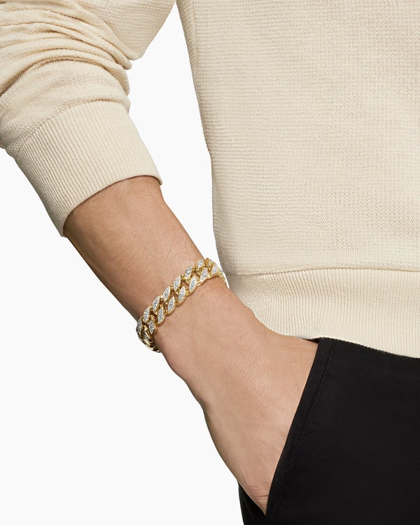 Curb Chain Bracelet in 18K Yellow Gold, 14.5mm