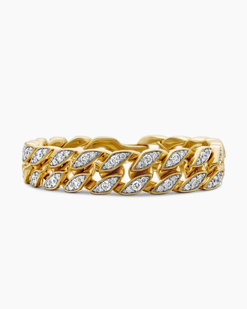 Mens Curb Chain Bracelet in 18K Yellow Gold, 14.5mm