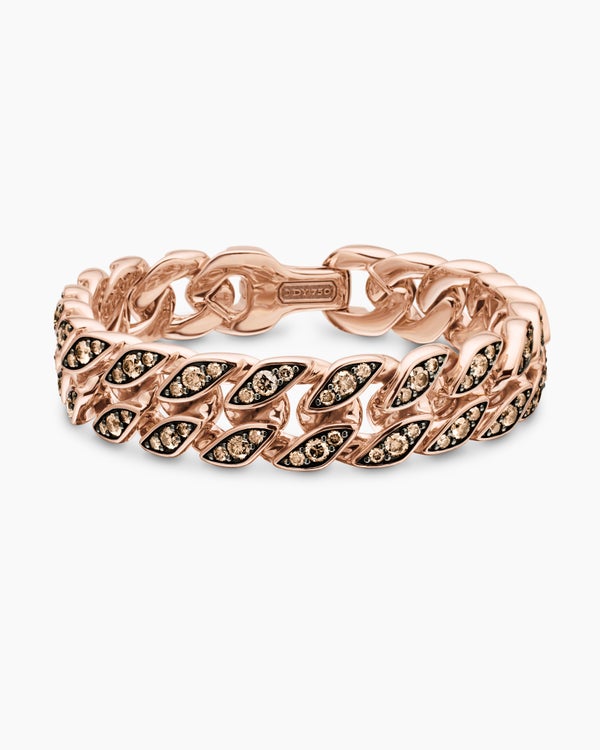 Curb Chain Bracelet in 18K Rose Gold, 14.5mm