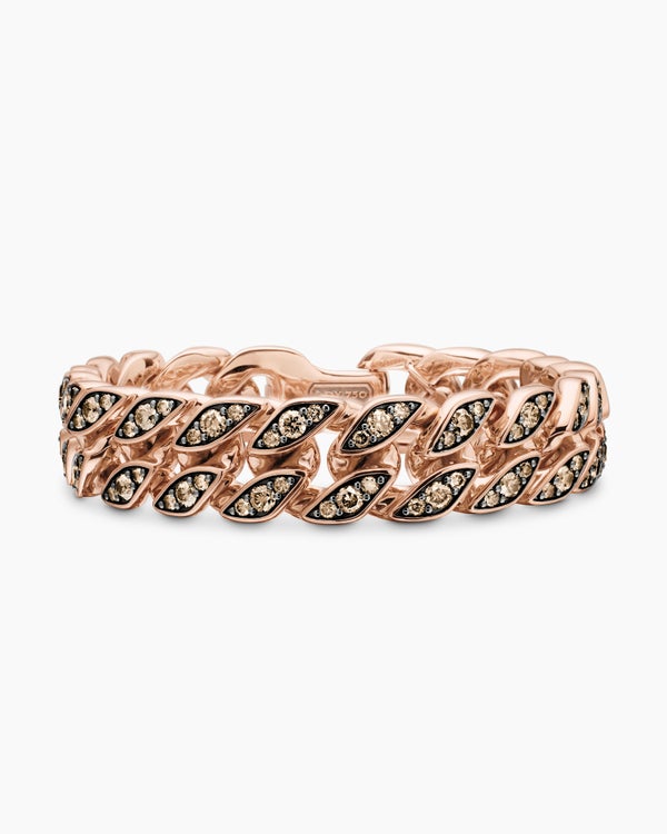 Curb Chain Bracelet in 18K Rose Gold, 14.5mm