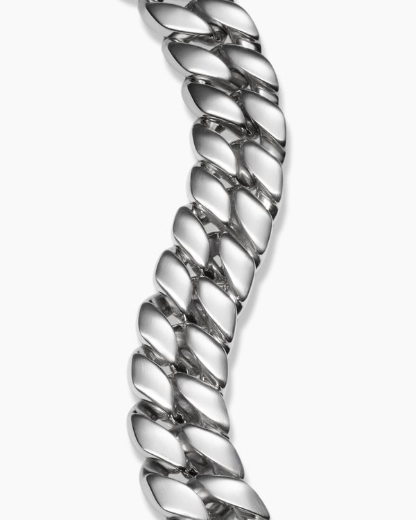 Curb Chain Bracelet in Platinum, 14.5mm