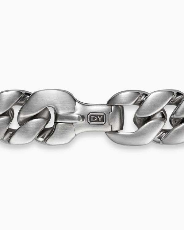 Curb Chain Bracelet in Platinum, 14.5mm