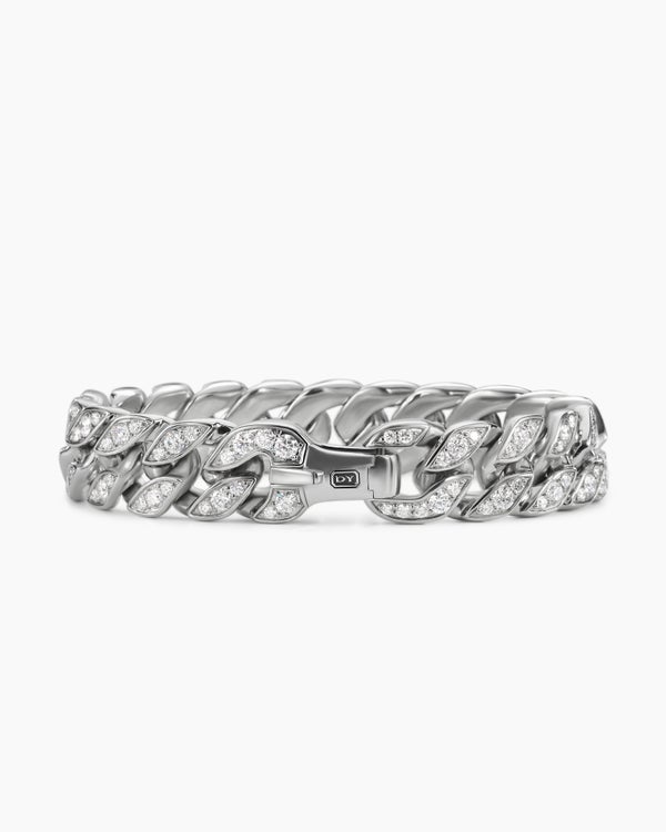 Curb Chain Bracelet in Platinum, 14.5mm
