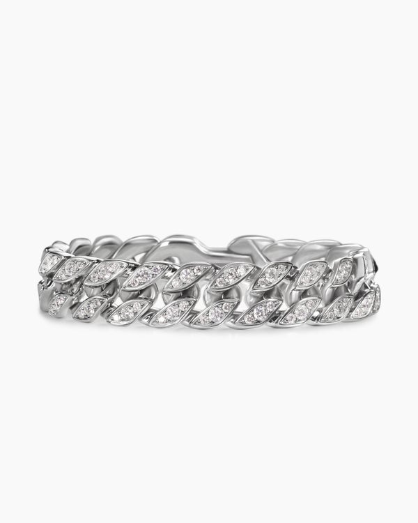 Curb Chain Bracelet in Platinum, 14.5mm
