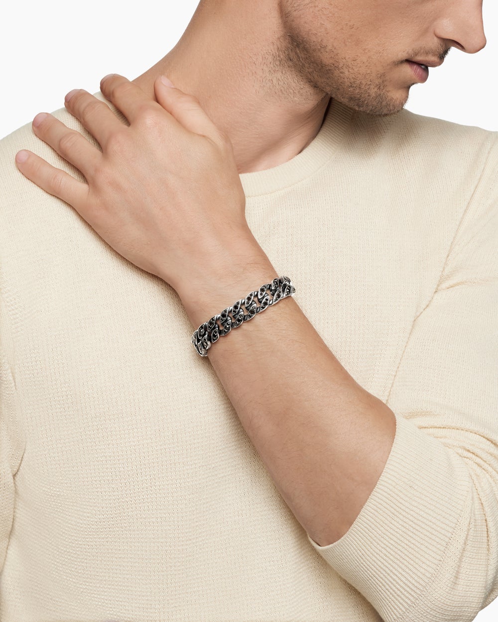 Bracelet Curb Chain en argent sterling, 14,5 mm hommes