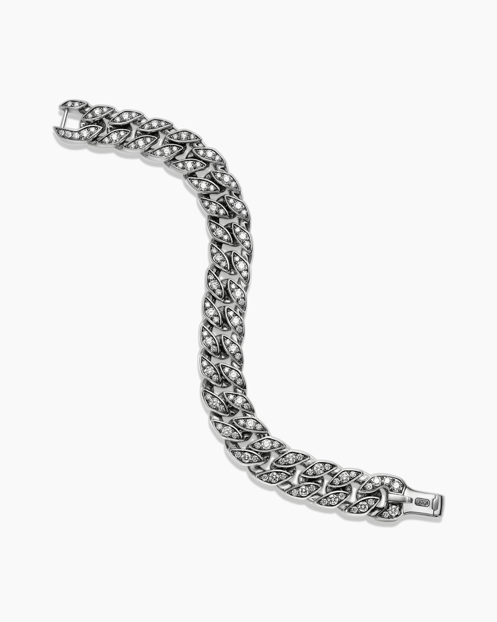 Mens Curb Chain Bracelet in Sterling Silver, 14.5mm