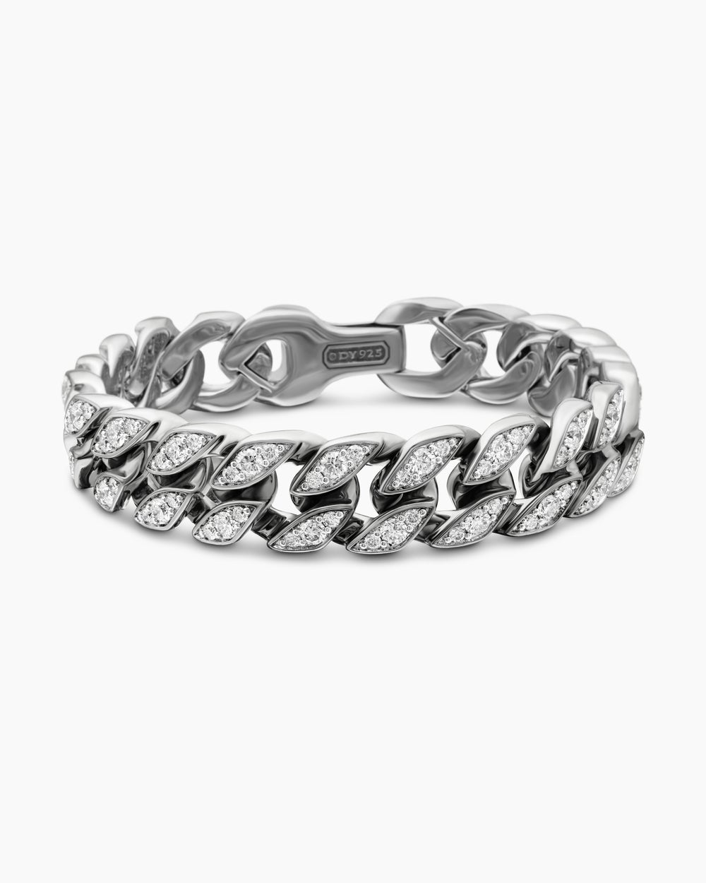 Mens Curb Chain Bracelet in Sterling Silver, 14.5mm