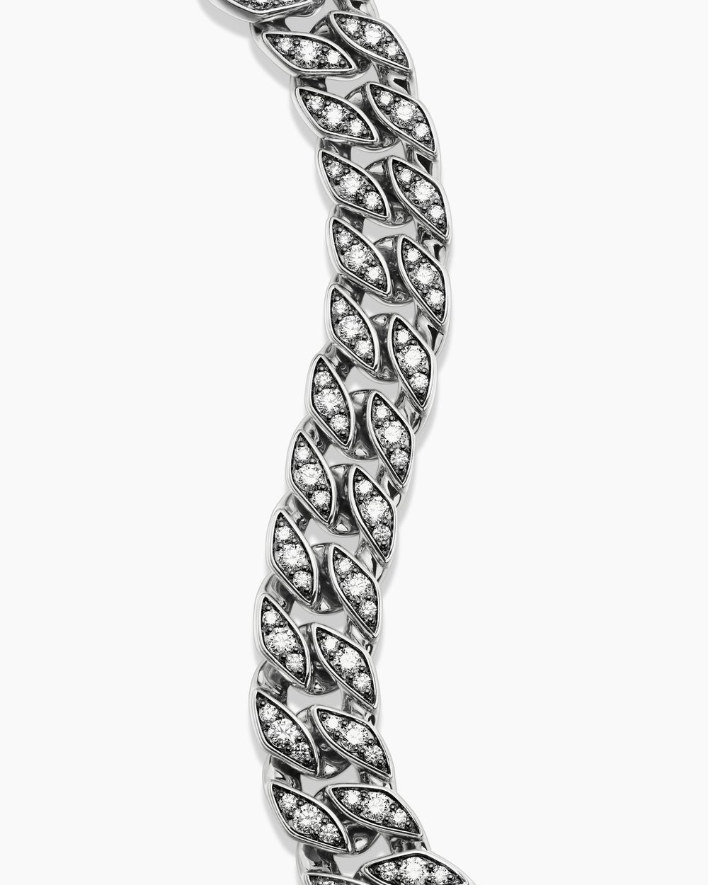 Mens Curb Chain Bracelet in Sterling Silver, 14.5mm