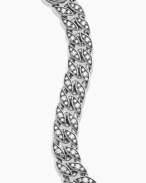 Mens Curb Chain Bracelet in Sterling Silver, 14.5mm