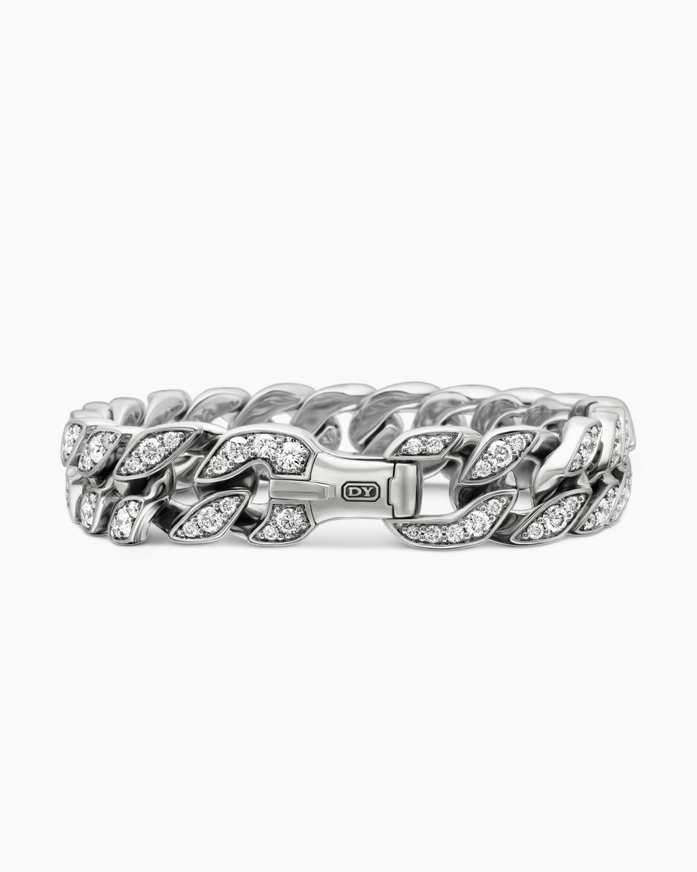 Mens Curb Chain Bracelet in Sterling Silver, 14.5mm