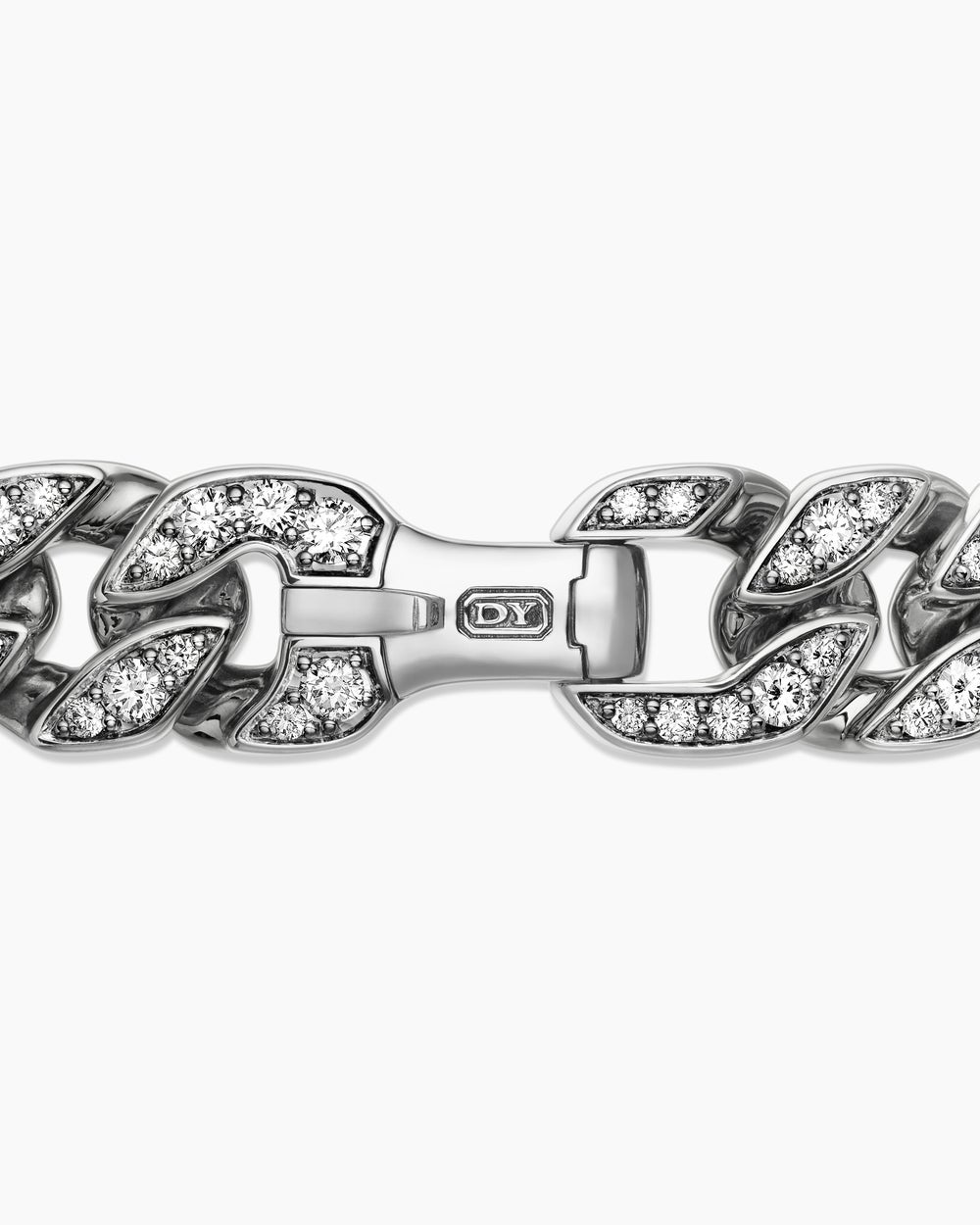 Mens Curb Chain Bracelet in Sterling Silver, 14.5mm