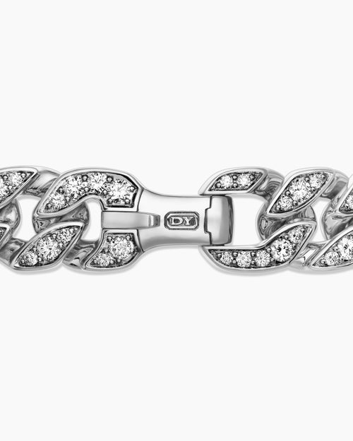 Mens Curb Chain Bracelet in Sterling Silver, 14.5mm
