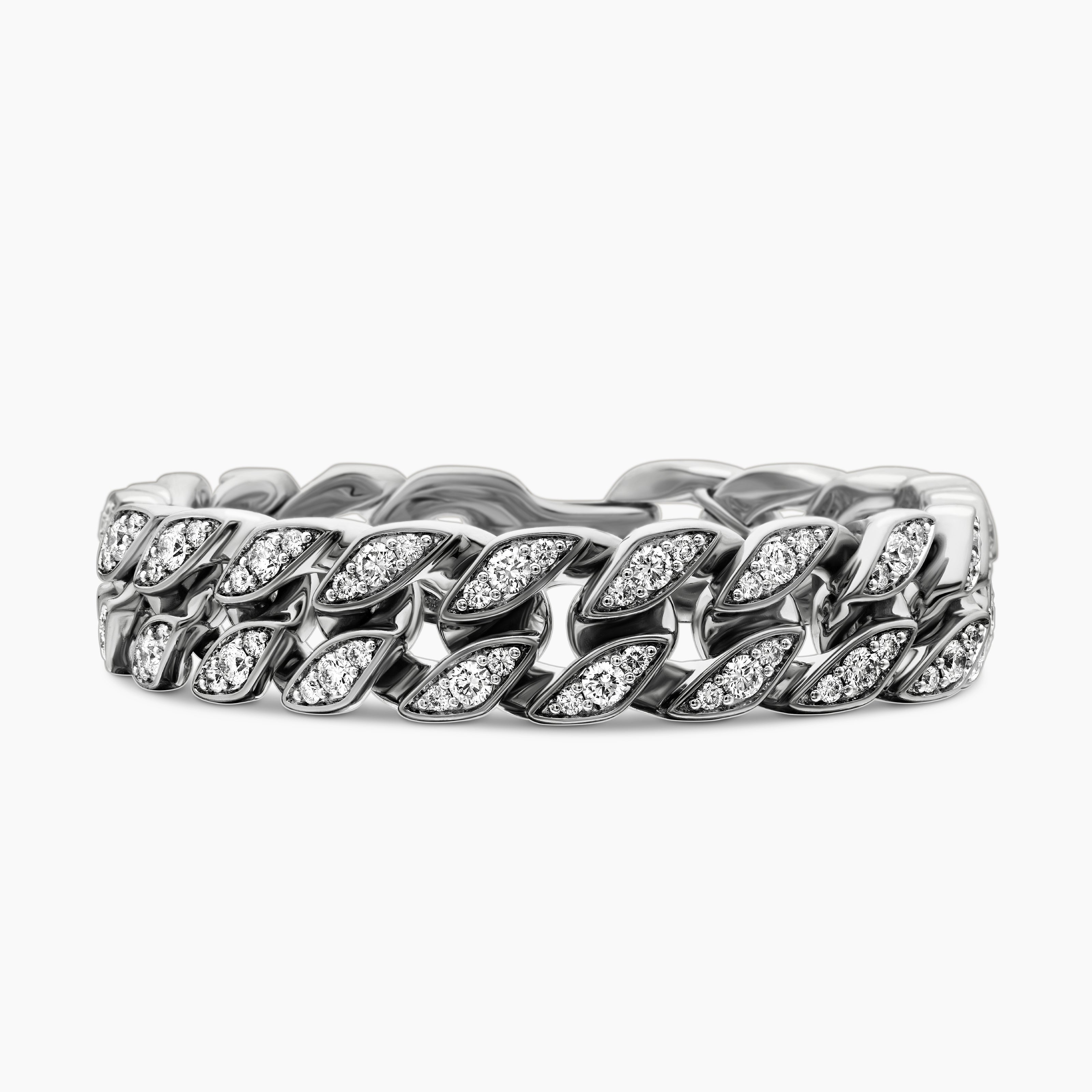 Mens Curb Chain Bracelet in Sterling Silver, 14.5mm